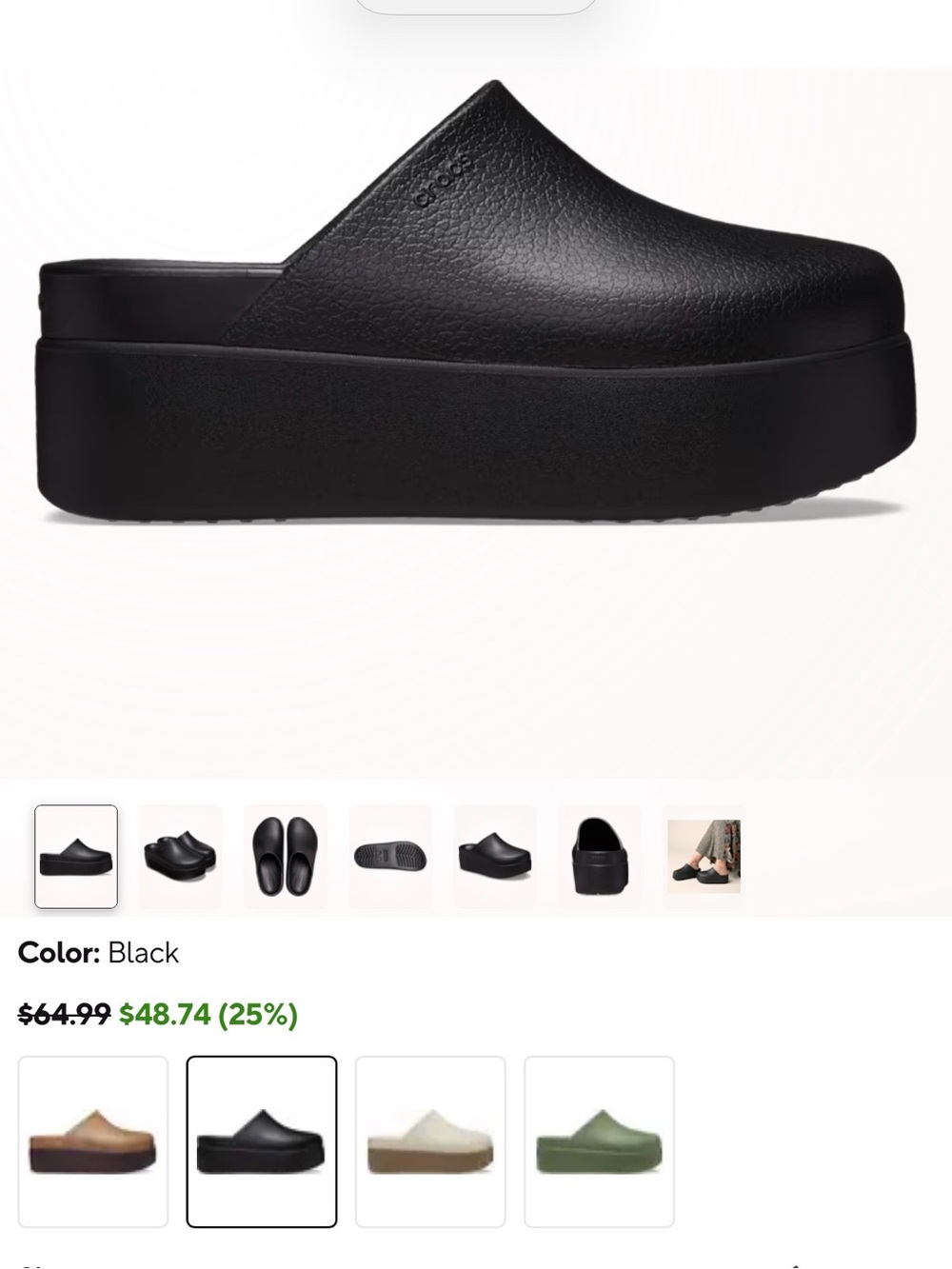 CROCS Women's Black Platform Mule